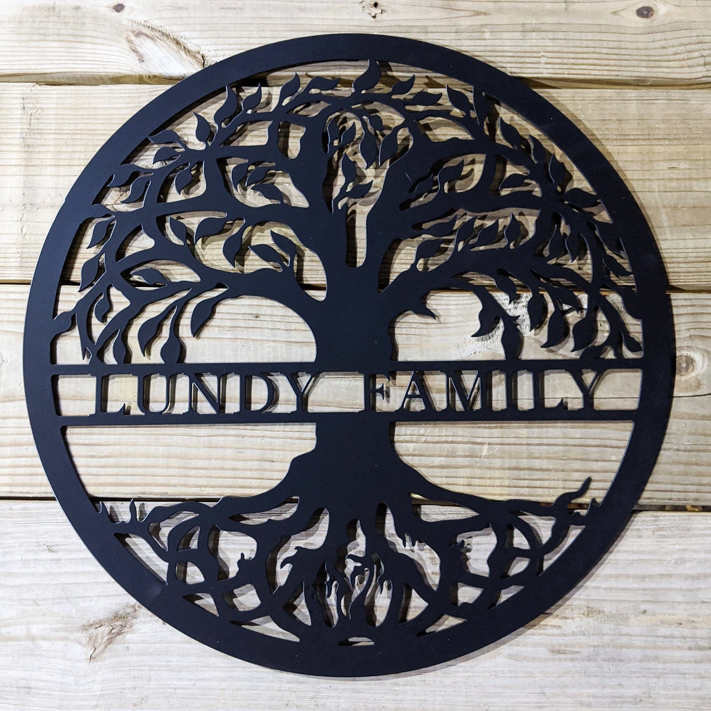 Tree of Life with Personalized Name Metal Sign