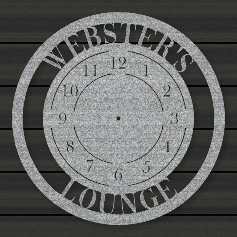 Modern Design Personalized Metal Wall Clock Raw Steel / Rust animated finish preview Shopify Ready.