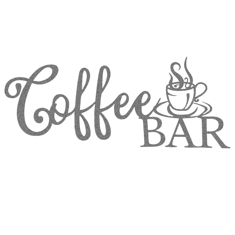 Coffee Bar Script Metal Sign - Modern Steel Wall Art