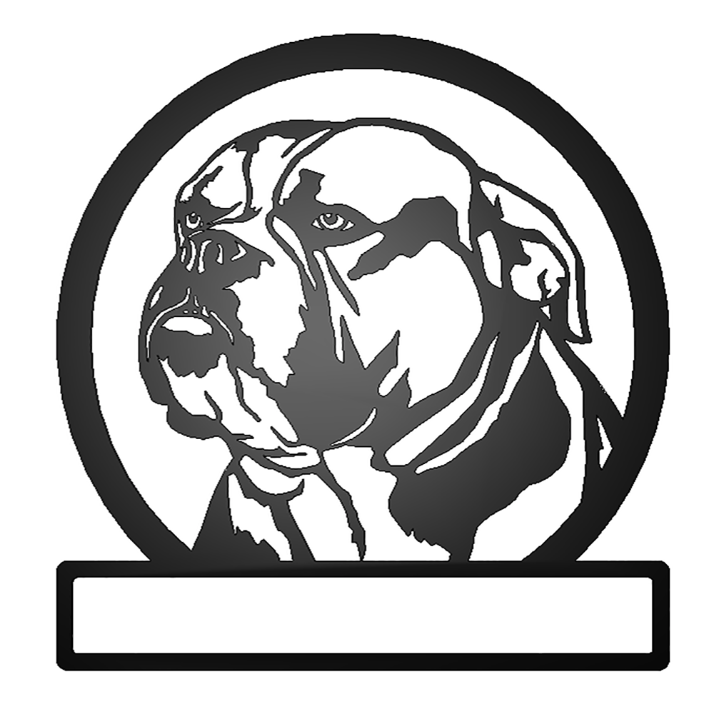 English Bulldog Silhouette with Personalized Name Metal Sign