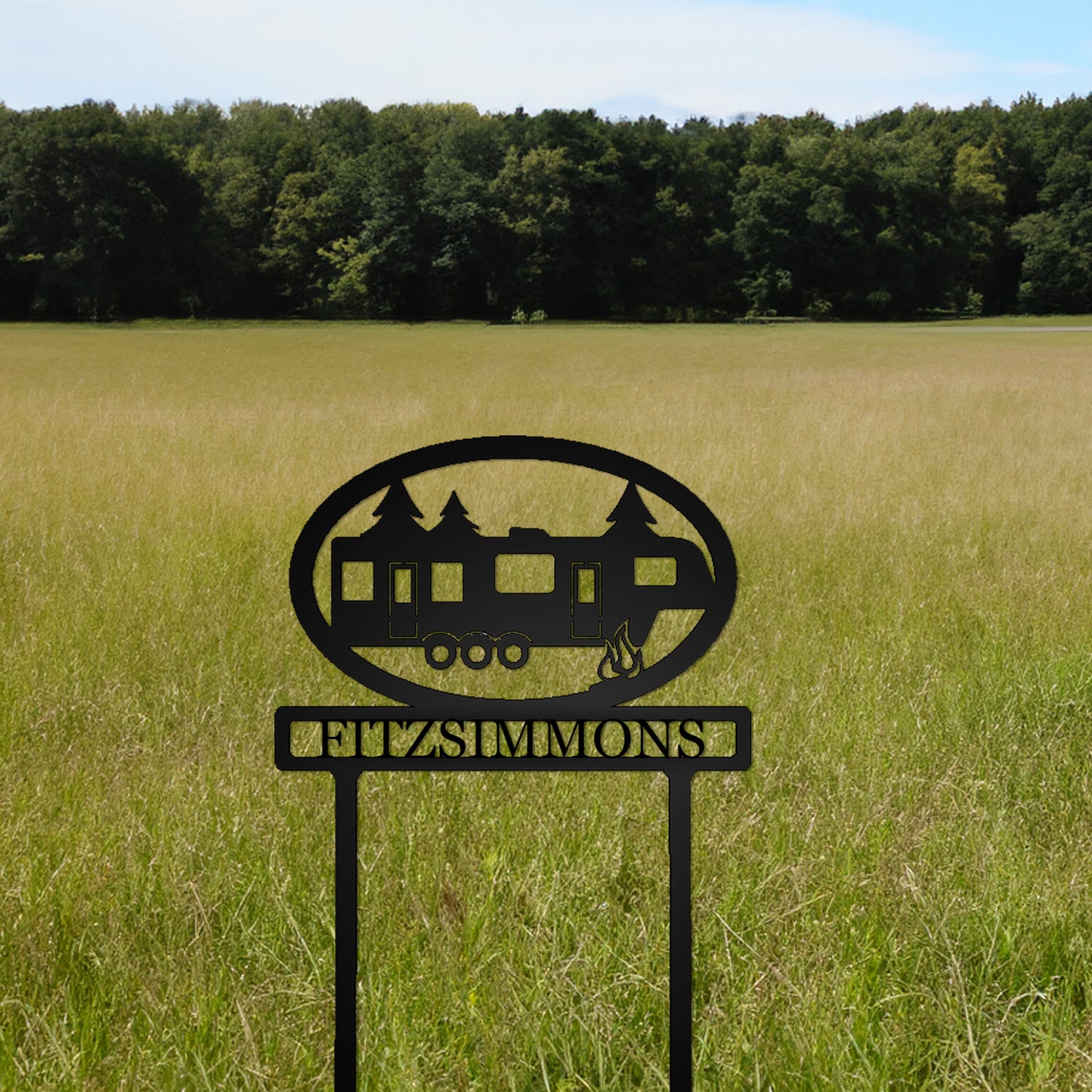 Fifth Wheel Triple Axle Personalized Metal Camper Sign