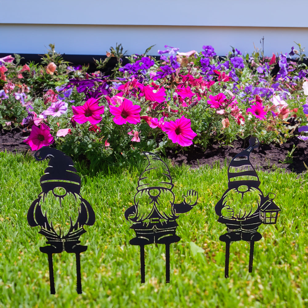 Gnomes - 3 Pack Metal Garden Gnomes