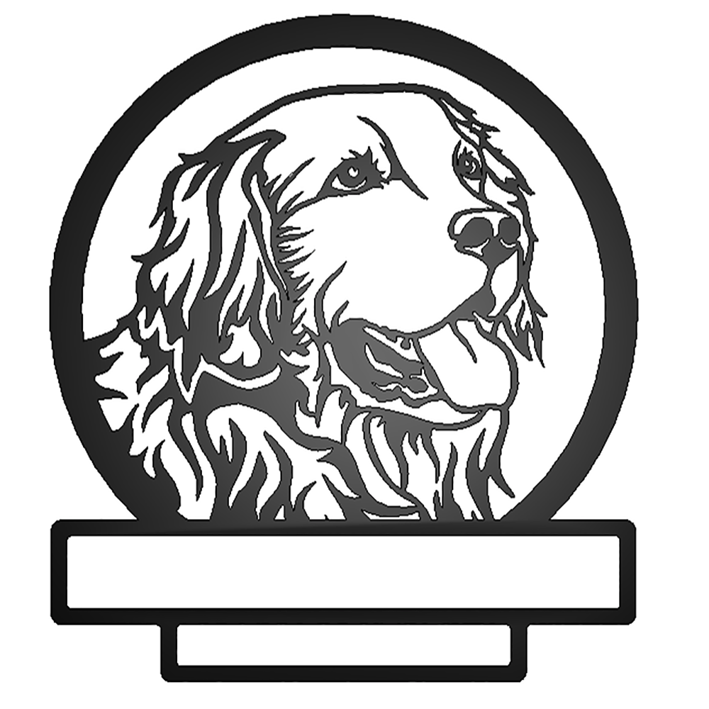 Golden Retriever Dog Silhouette with Personalized Name and Date Metal Sign
