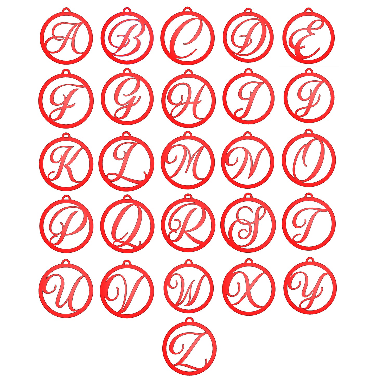 Monogram Initial Christmas Tree Ornament alphabet letter examples