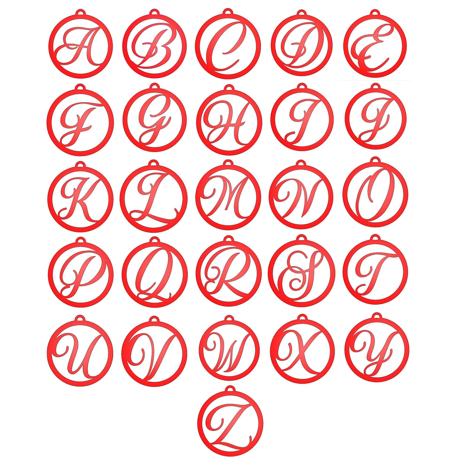 Monogram Initial Christmas Tree Ornament alphabet letter examples