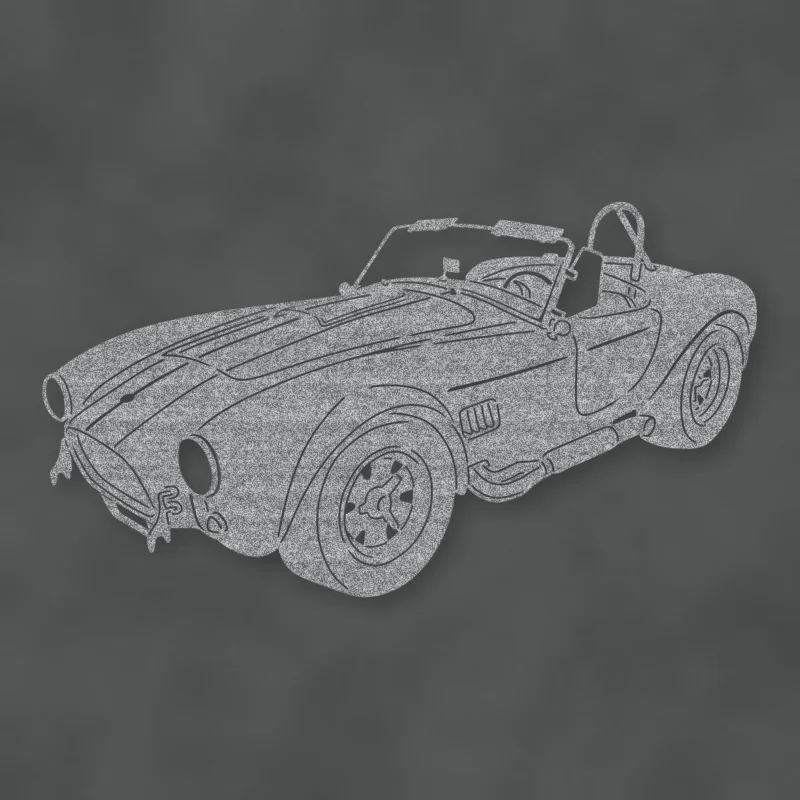 Shelby Cobra Metal Garage Sign Raw Steel / Rust animated finish preview Shopify Ready.