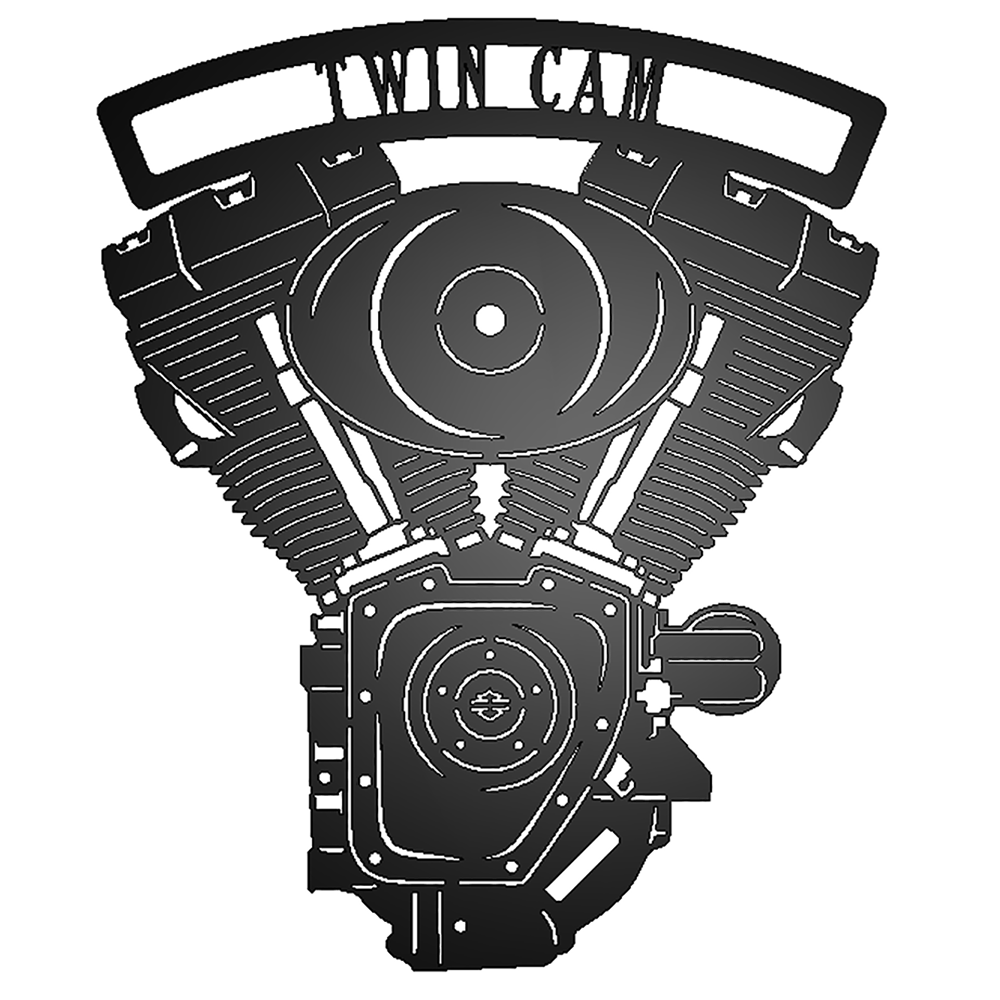 Twin Cam Engine Metal Garage Sign