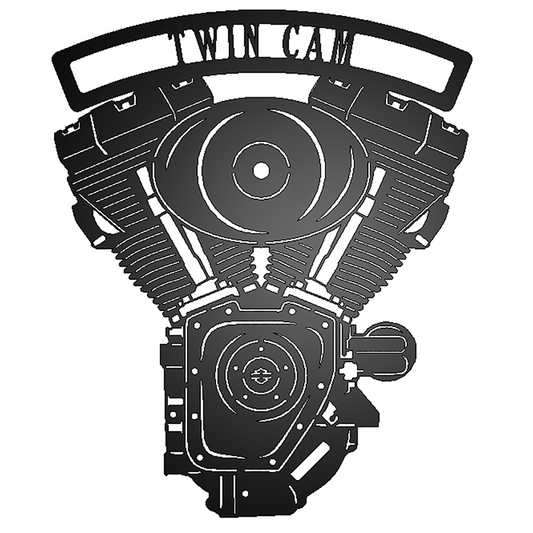 Twin Cam Engine Metal Garage Sign