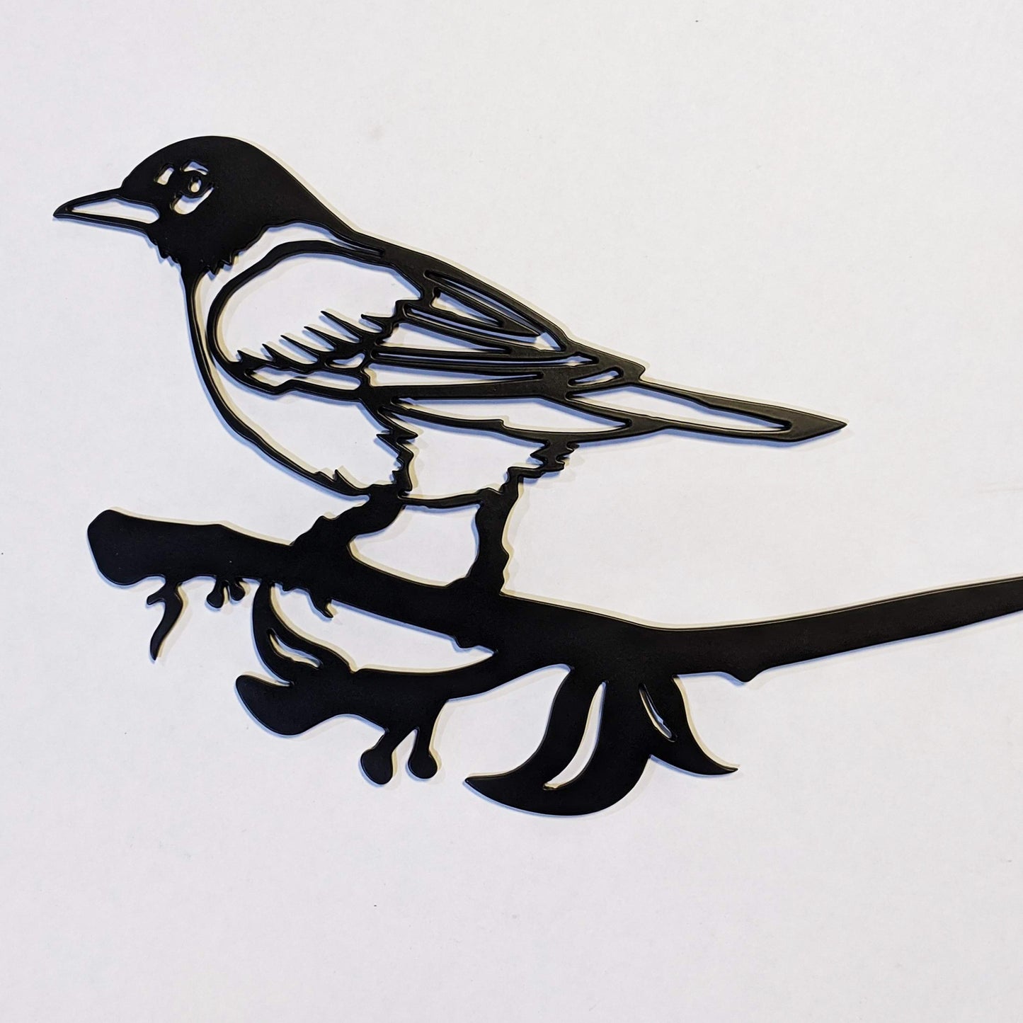 Robin Metal Tree Sign Black