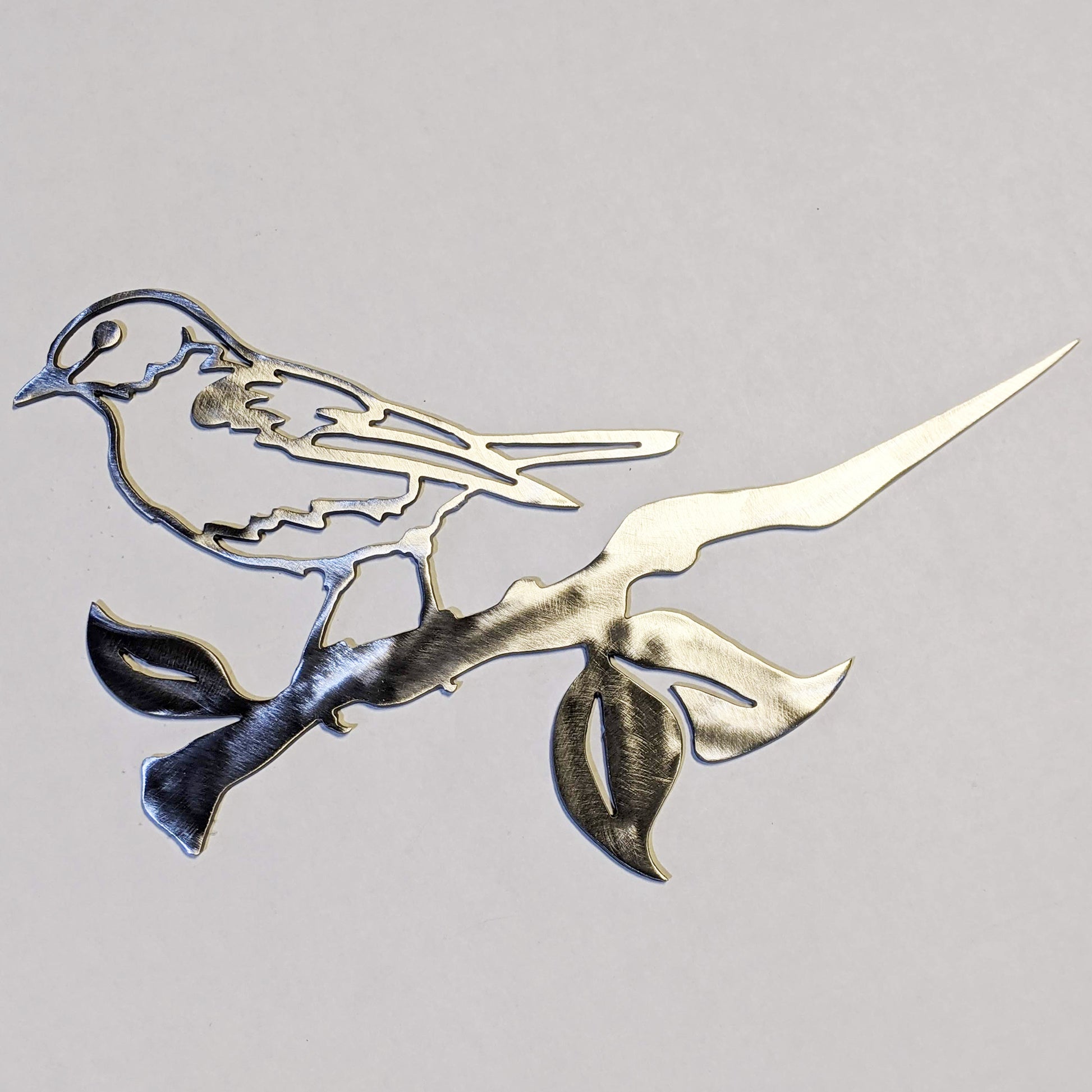 Bluebird Metal Bird Tree Sign Raw