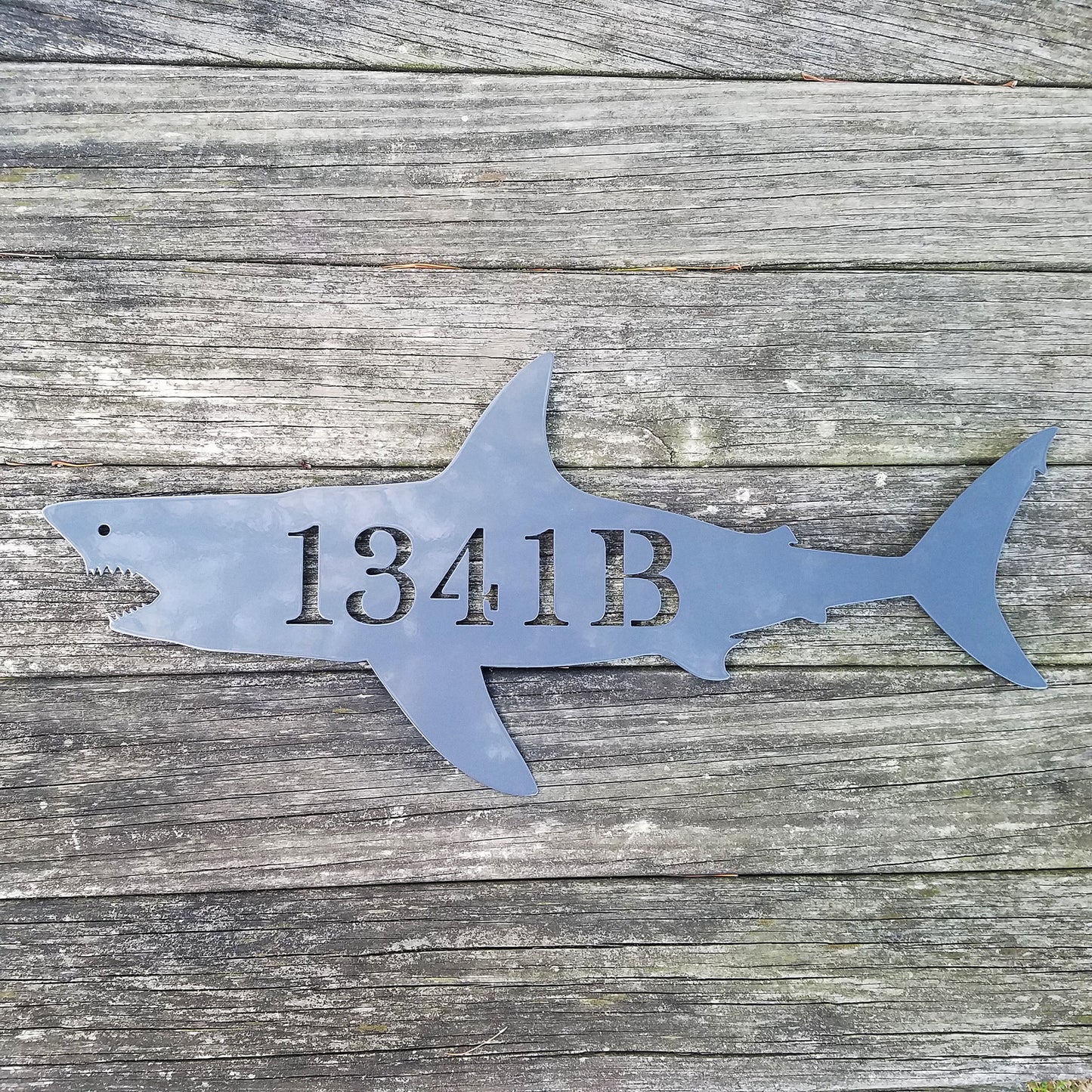 Shark Address Metal Sign Gray - 1341B