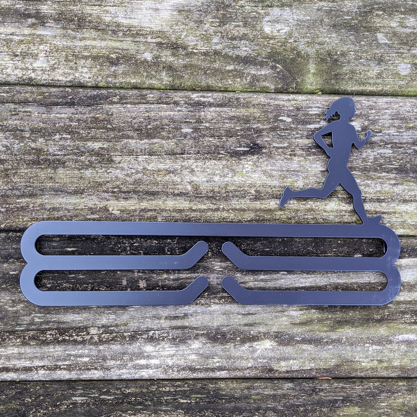 Female Runner Silhouette Medal Rack