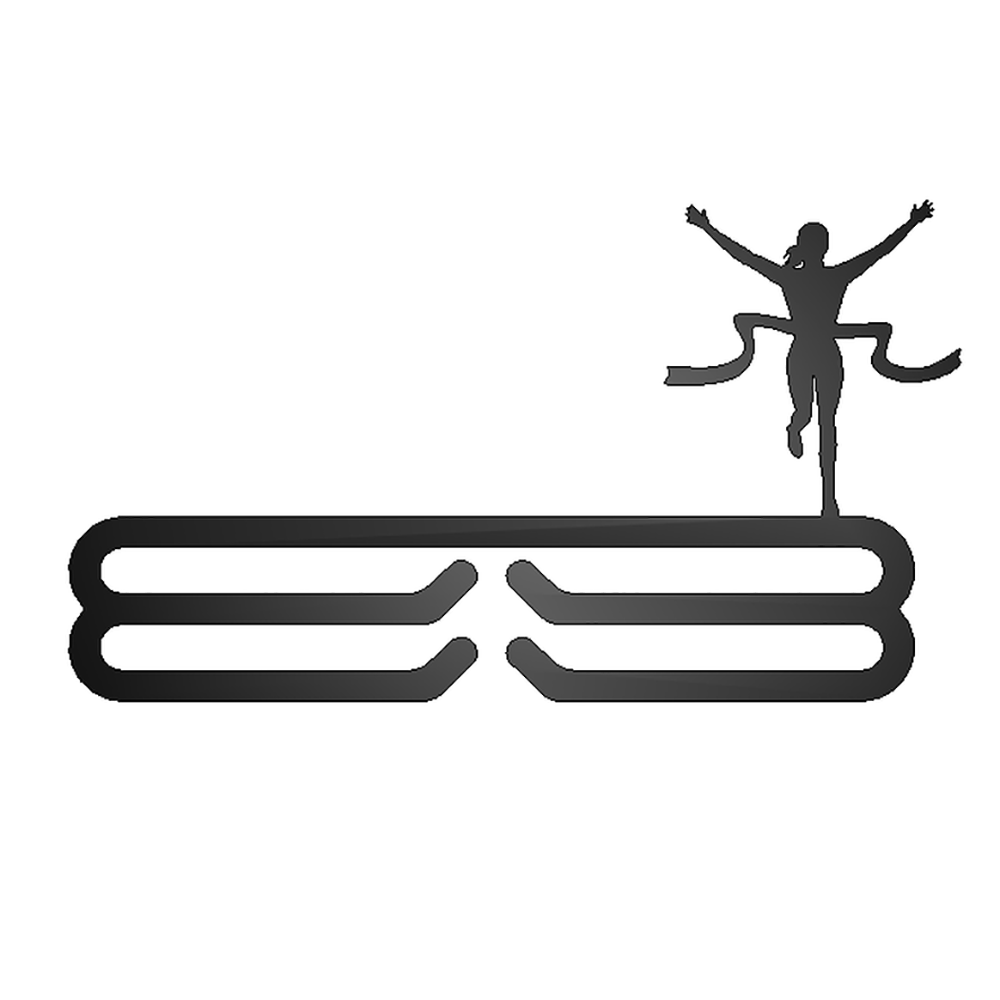 Female Runner Finish Line Medal Rack