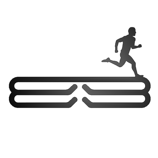 Male Runner Silhouette Medal Rack Black