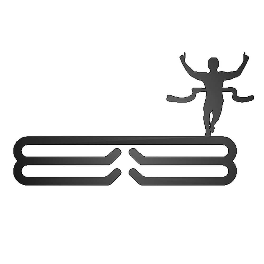 Male Runner Finish Line Medal Rack Black