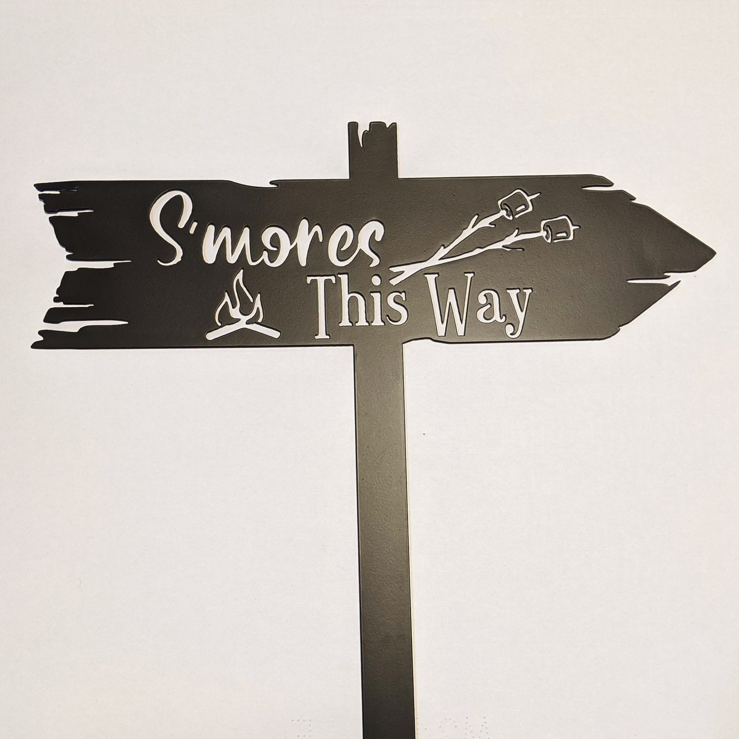 S'mores This Way Metal Sign on Stake