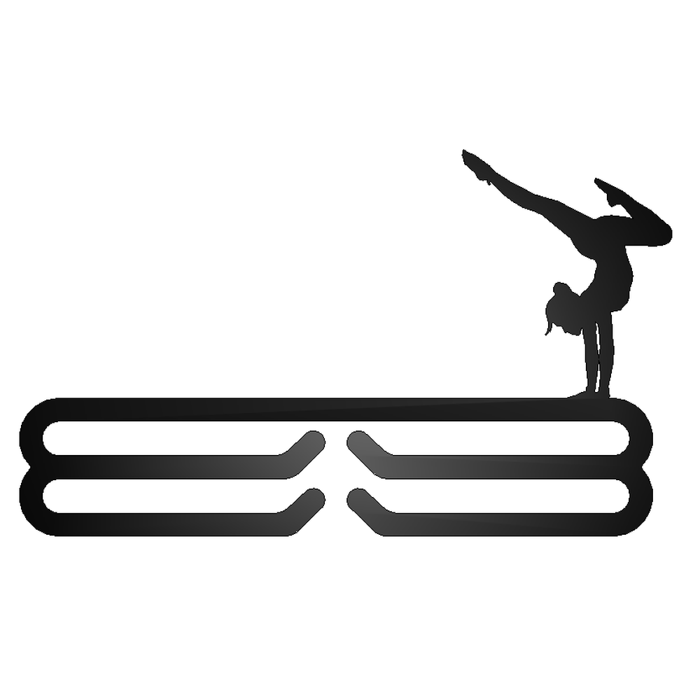 Female Gymnast Medal Hanger Black