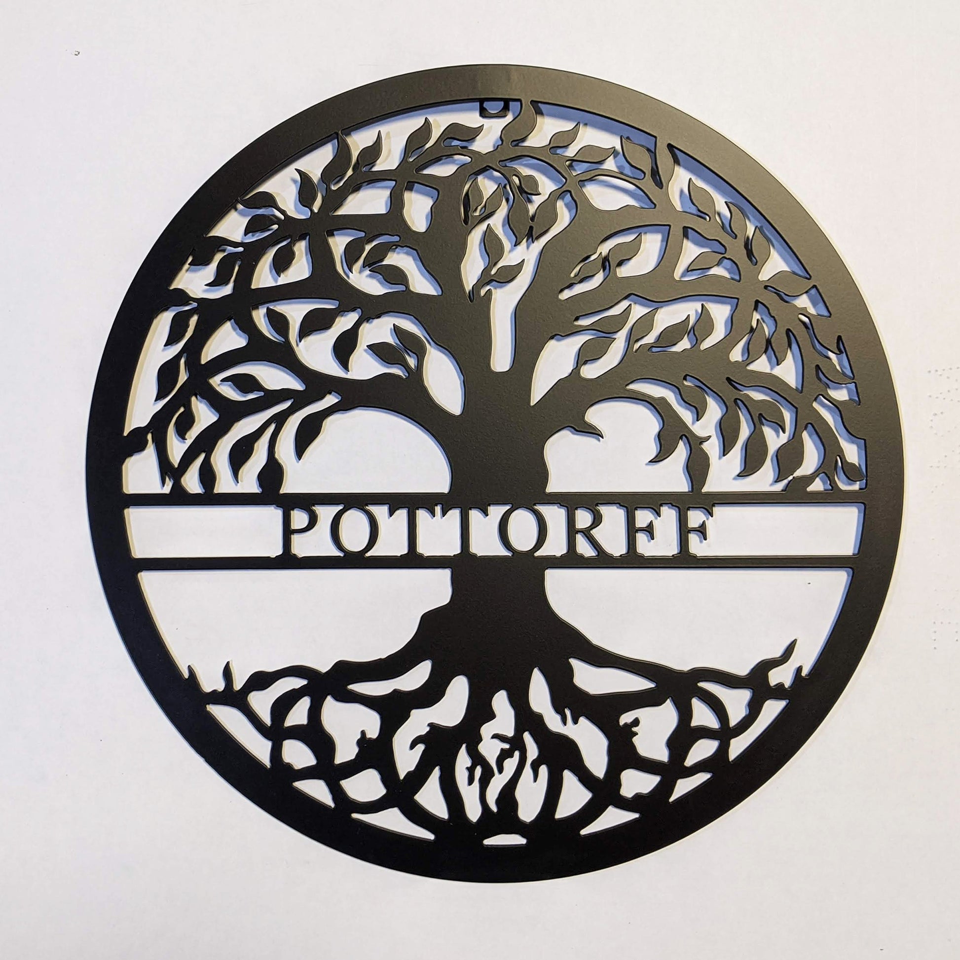 Tree of Life with Personalized Name Metal Sign POTTORFF
