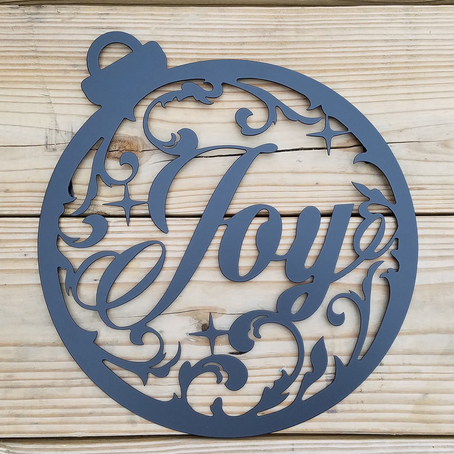 Joy Round Metal Sign