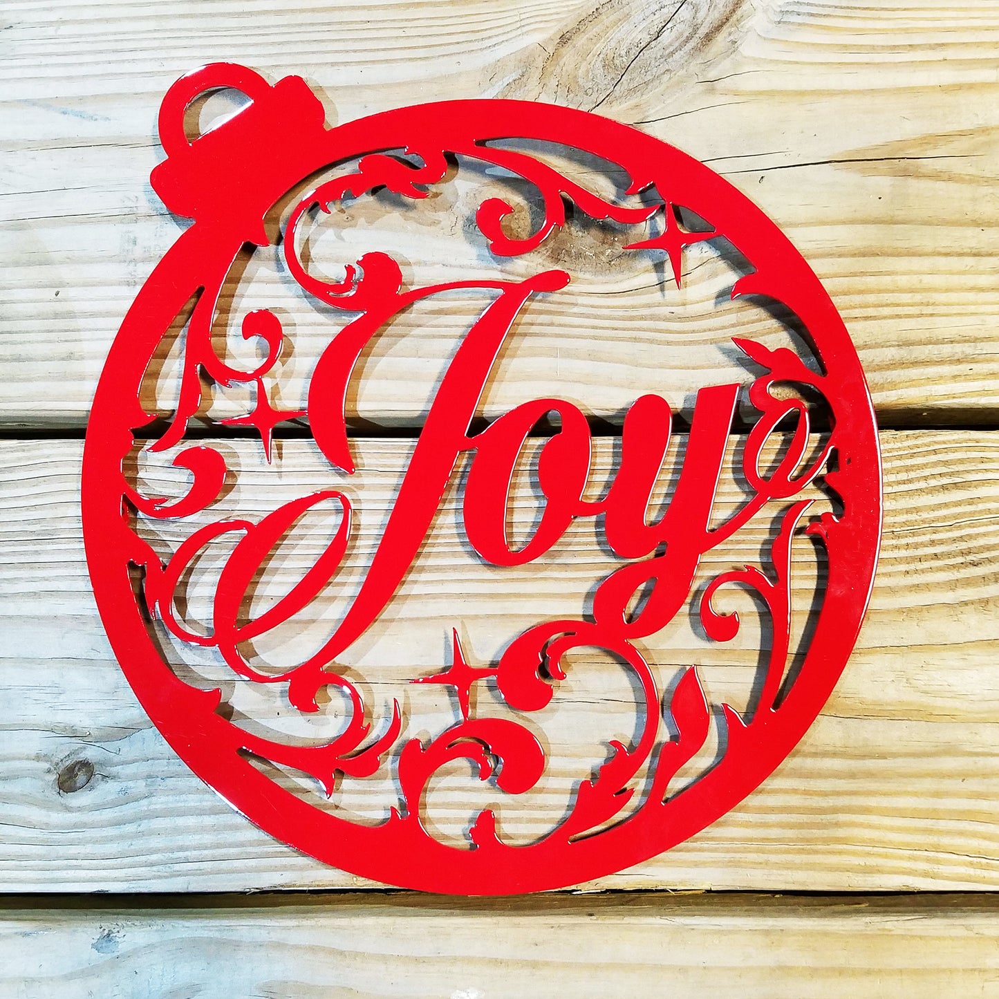 Joy Round Metal Sign