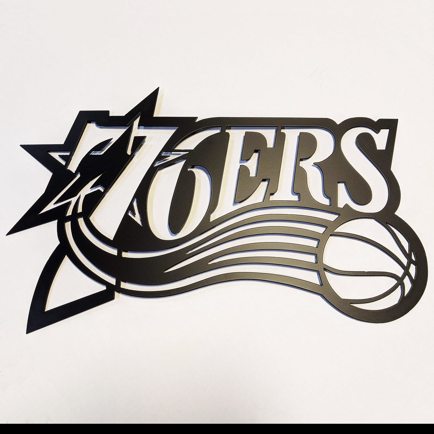 Sixers Logo 76ers Metal Sign Black
