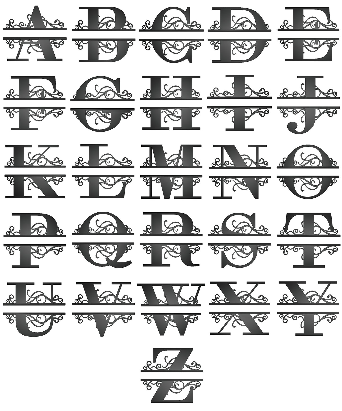 Scroll Monogram Family Name Sign