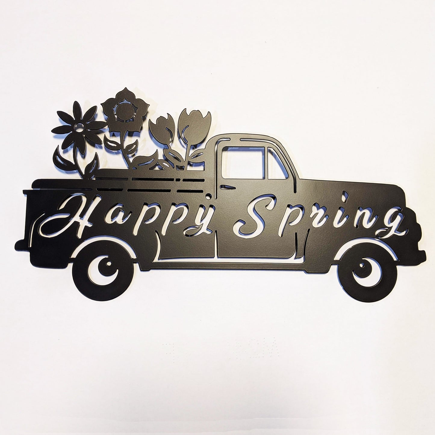 Happy Spring Truck Sign with Flowers