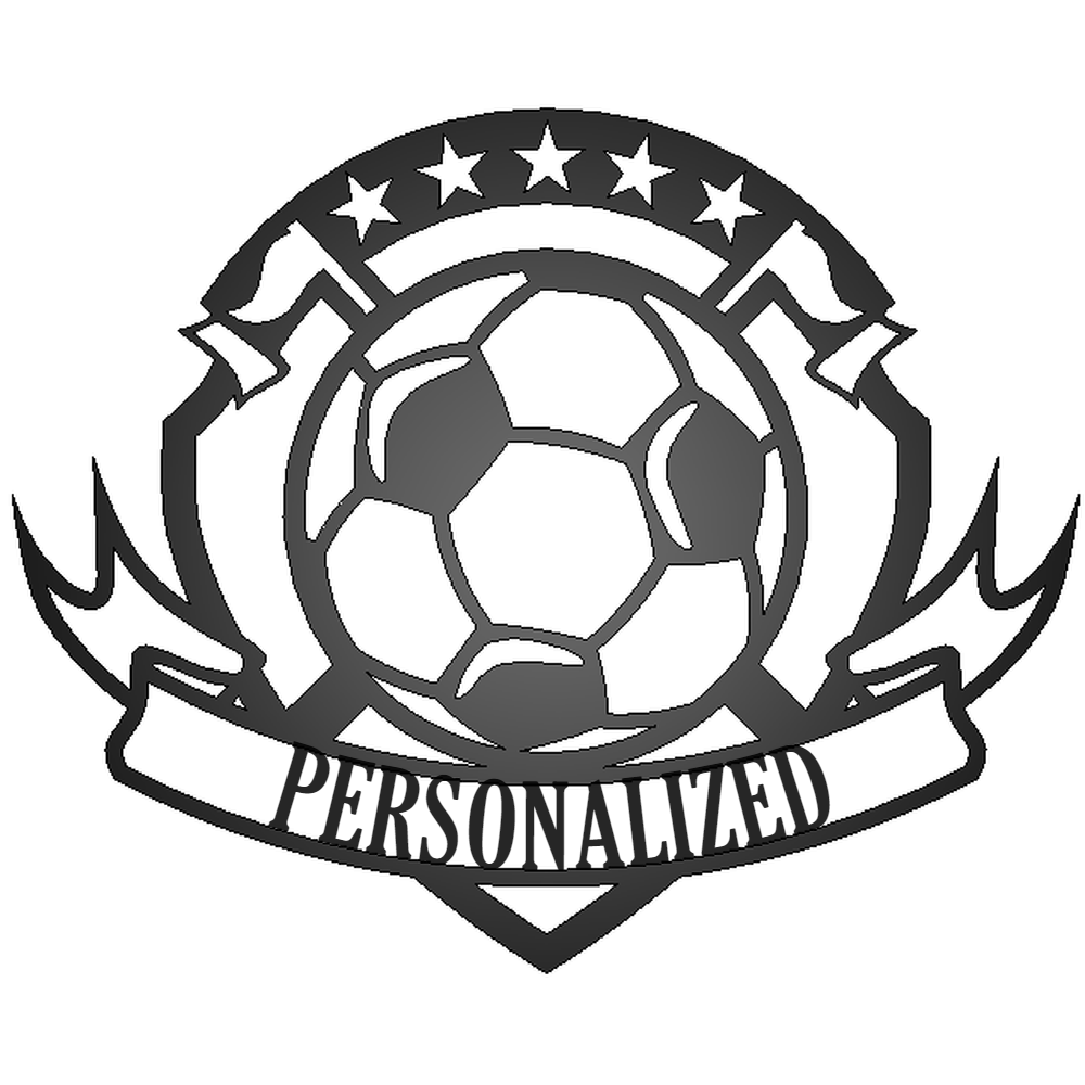 Personalized Soccer Metal Sign Black