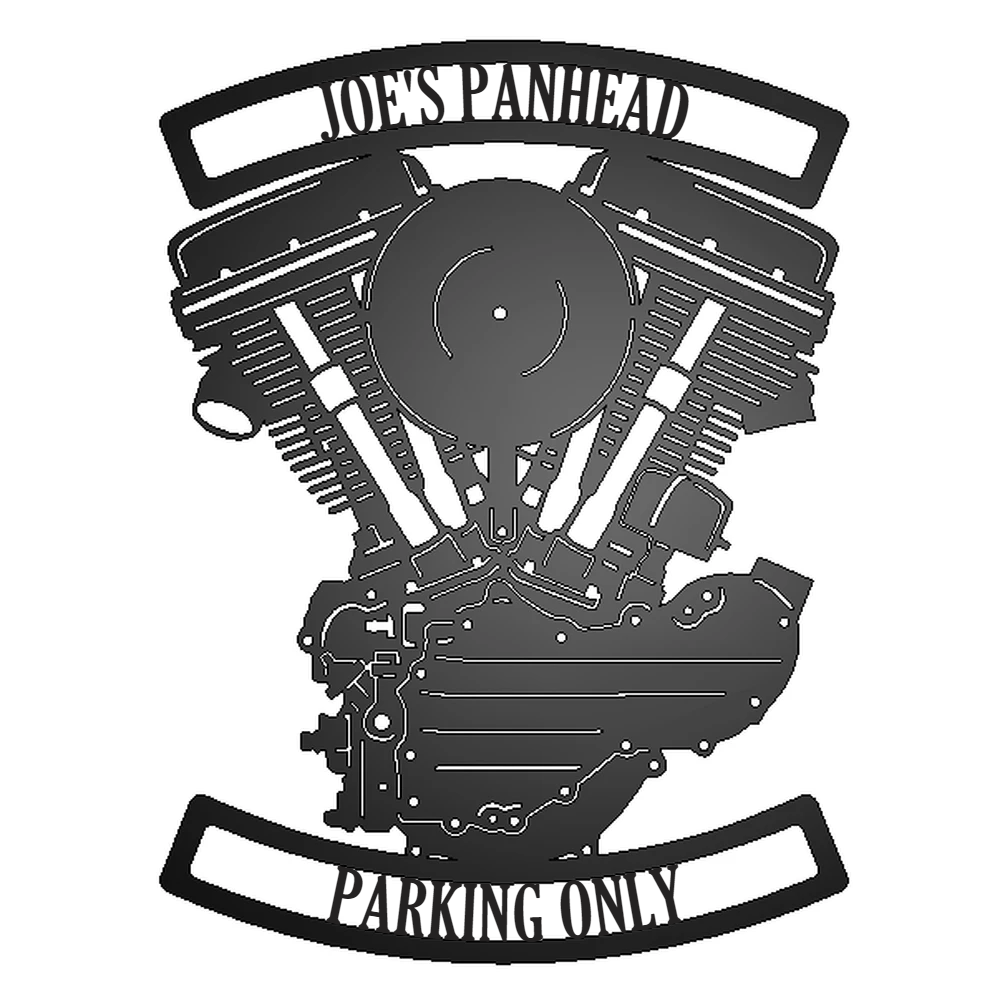 Personalized Panhead Engine Metal Garage Sign