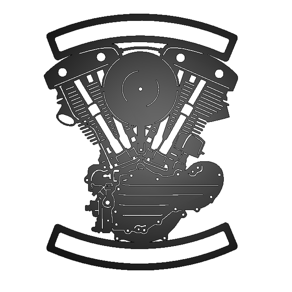 Personalized Generator Shovelhead Engine Metal Garage Sign Black