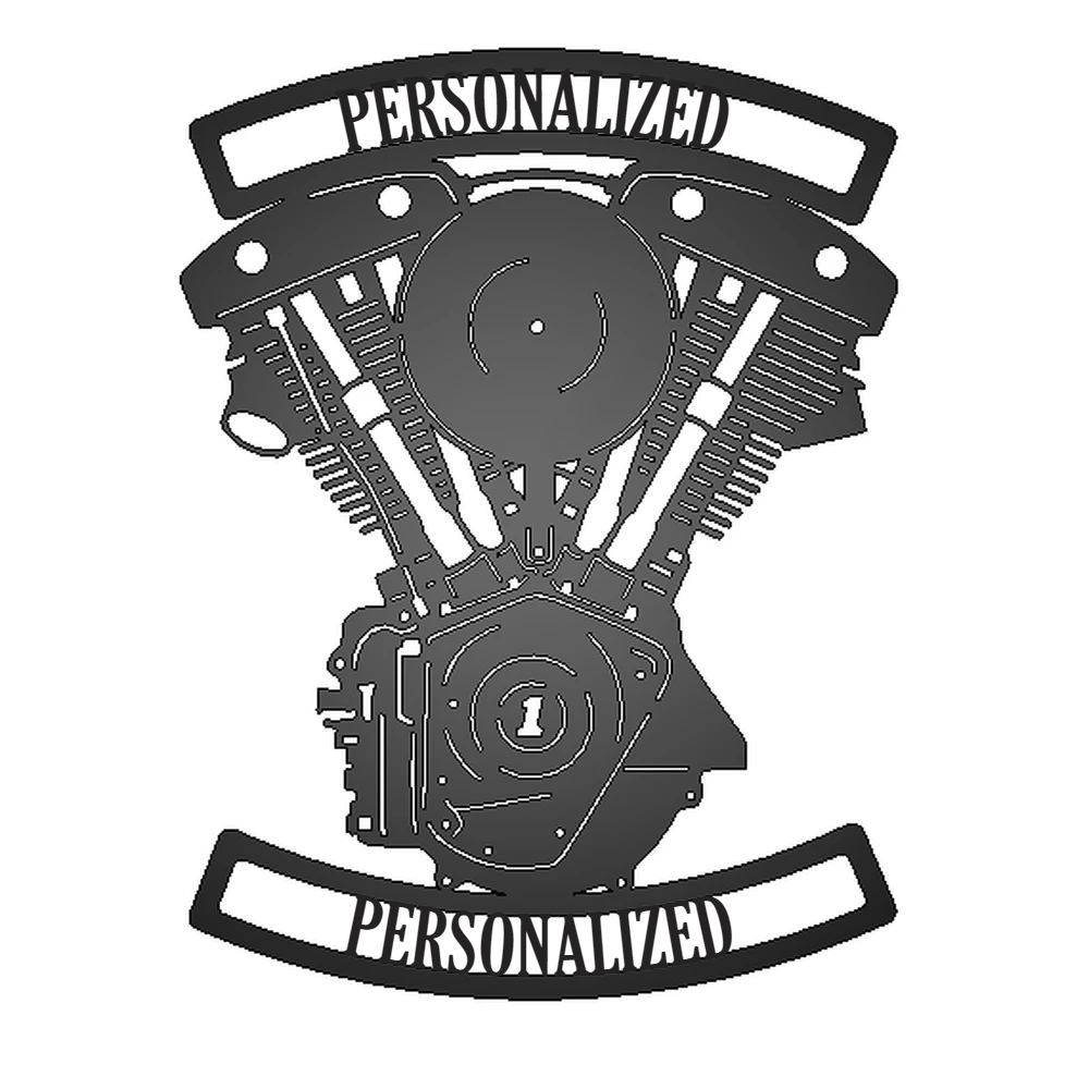 Personalized Shovelhead Engine Metal Garage Sign - Personalized Example