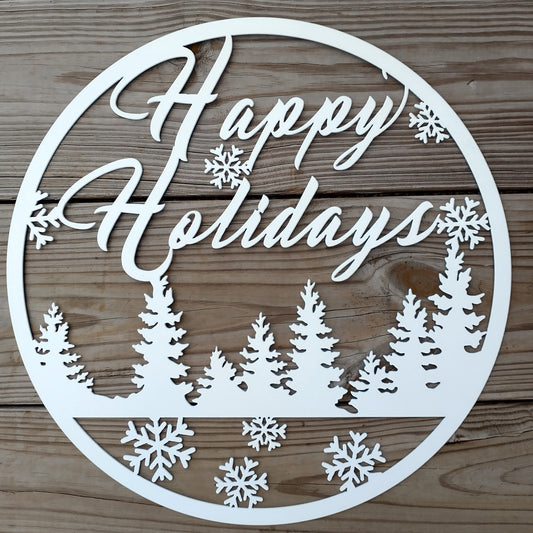 Happy Holidays Metal Wall Sign