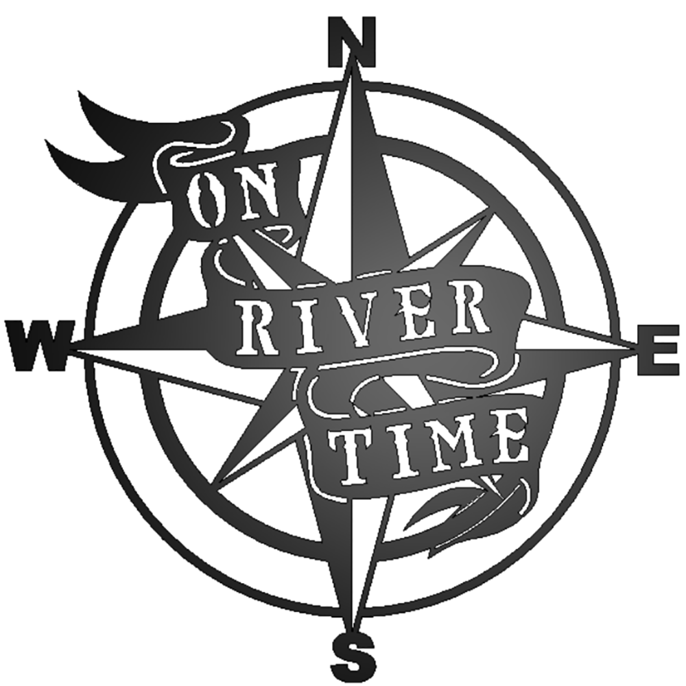 On River Time Metal Sign Black