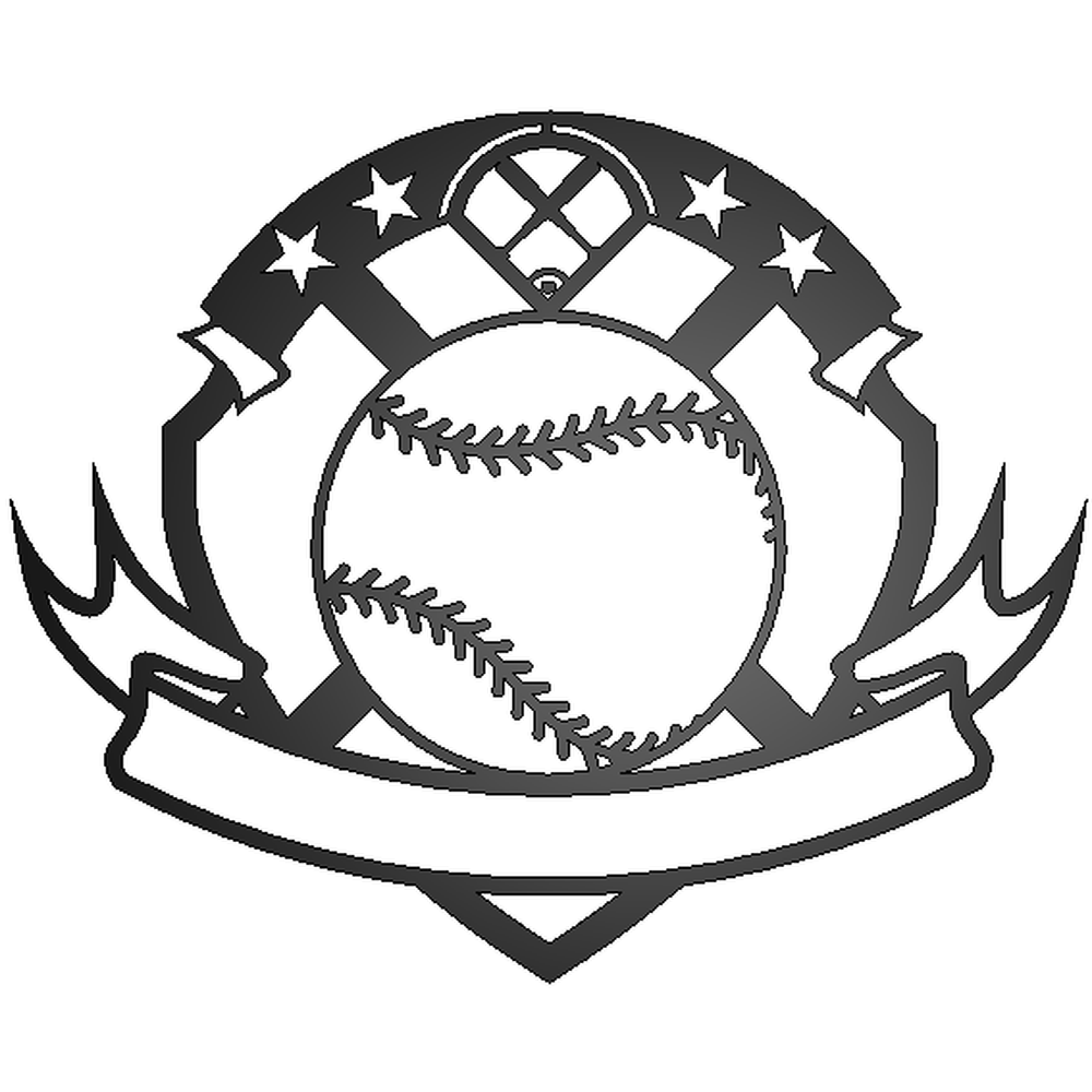 Personalized Baseball Metal Sign Black