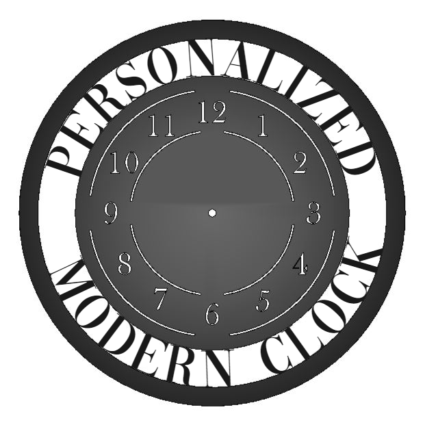 Modern Design Personalized Metal Wall Clock Black