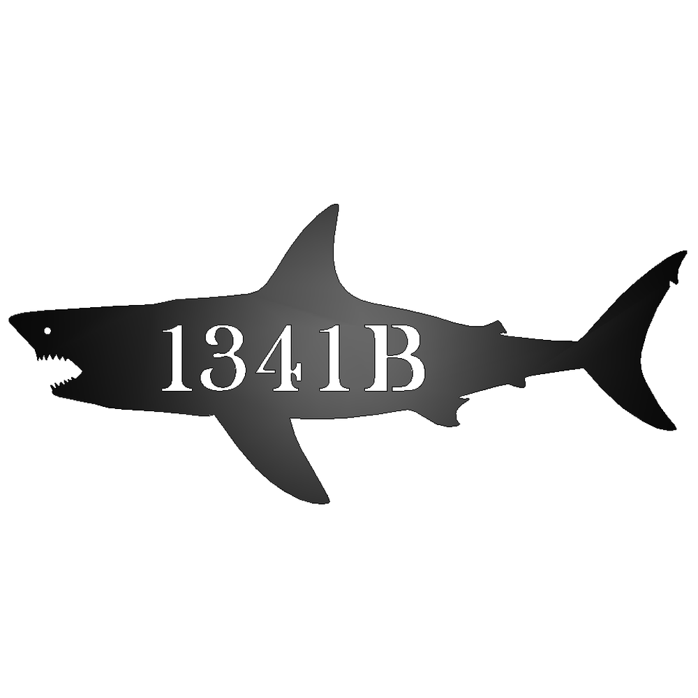 Shark Address Metal Sign Black - 1341B