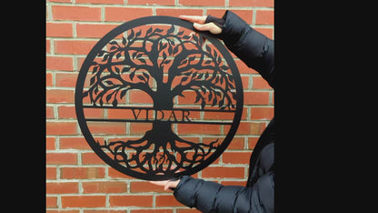 Tree of Life with Personalized Name Metal Sign