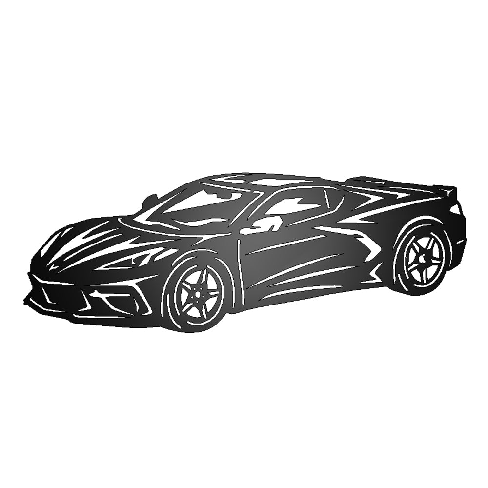 Chevrolet Corvette 2020 Metal Garage Sign Black