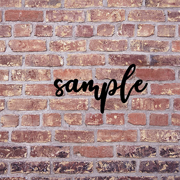 Custom Script Metal Sign - sample on brick wall