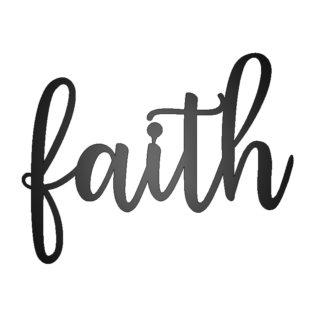 Faith Script Metal Sign