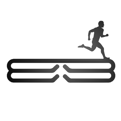 Male Runner Silhouette Medal Rack - Steel Wall-Mounted Running Medal Hanger