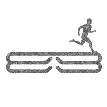 Male Runner Silhouette Medal Rack - Steel Wall-Mounted Running Medal Hanger
