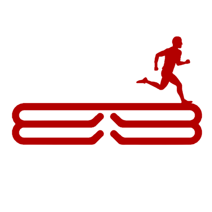 Male Runner Silhouette Medal Rack - Steel Wall-Mounted Running Medal Hanger