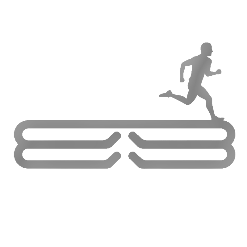 Male Runner Silhouette Medal Rack - Steel Wall-Mounted Running Medal Hanger