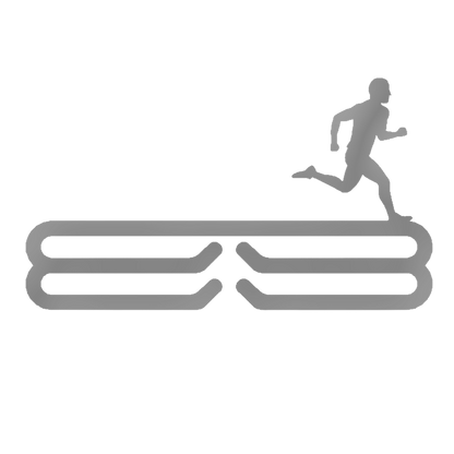 Male Runner Silhouette Medal Rack - Steel Wall-Mounted Running Medal Hanger