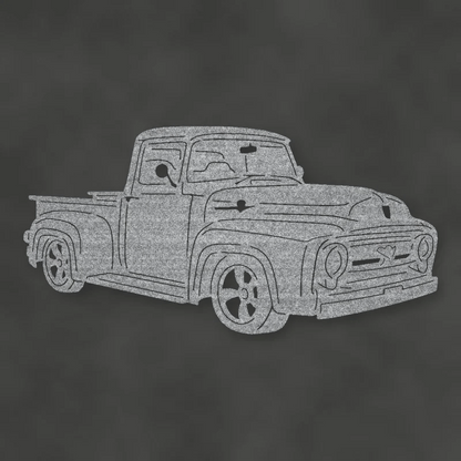 Ford Pickup Truck 1956 Metal Garage Sign Raw Steel / Rust animated finish preview Shopify Ready.
