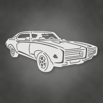 Pontiac Gto Judge 1969 Metal Wall Sign Version 2 shown in Gloss White powder coat finish.