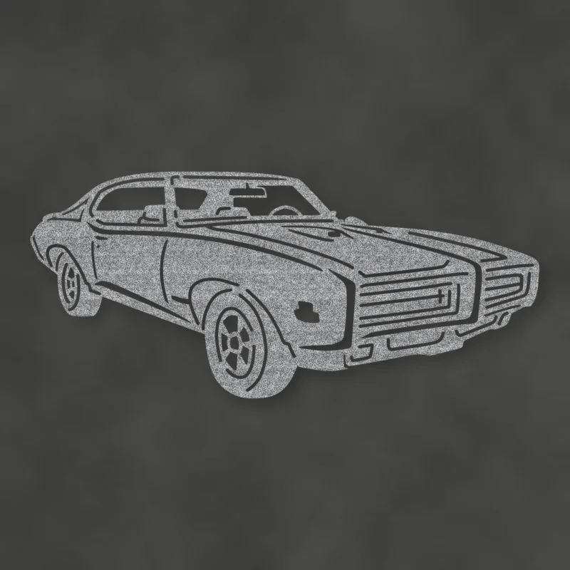Pontiac Gto Judge 1969 Metal Wall Sign Version 2 Raw Steel / Rust animated finish preview Shopify Ready.