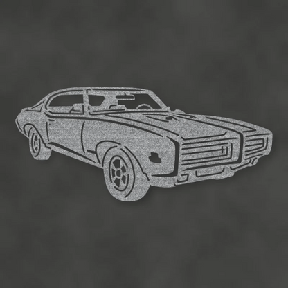 Pontiac Gto Judge 1969 Metal Wall Sign Version 2 Raw Steel / Rust animated finish preview Shopify Ready.