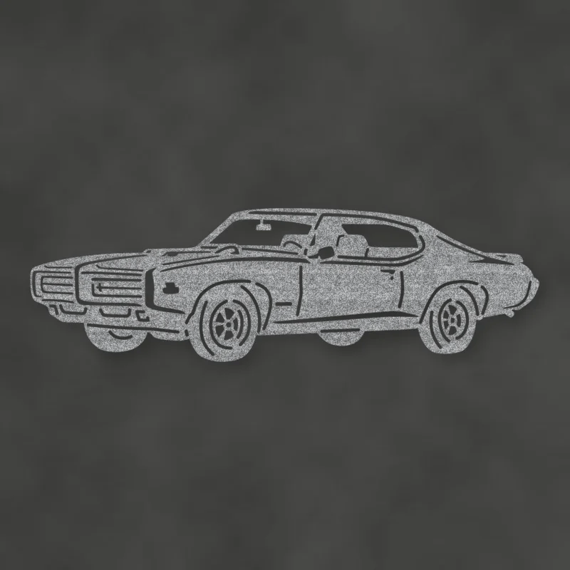 Pontiac Gto Judge 1969 Metal Wall Sign Raw Steel / Rust animated finish preview Shopify Ready.